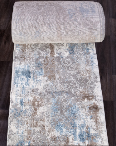 Ковер турецкий 03853A Karmen Hali (PP Heatset Высокоплотный, синий)