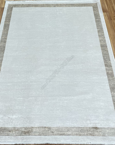 Ковер турецкий MA60C LUXURY DOKU (Бамбуковый шелк, кремовый)