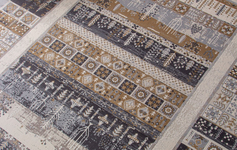 Ковер 00266 - GREY / BEIGE - Прямоугольник - коллекция DUBAI